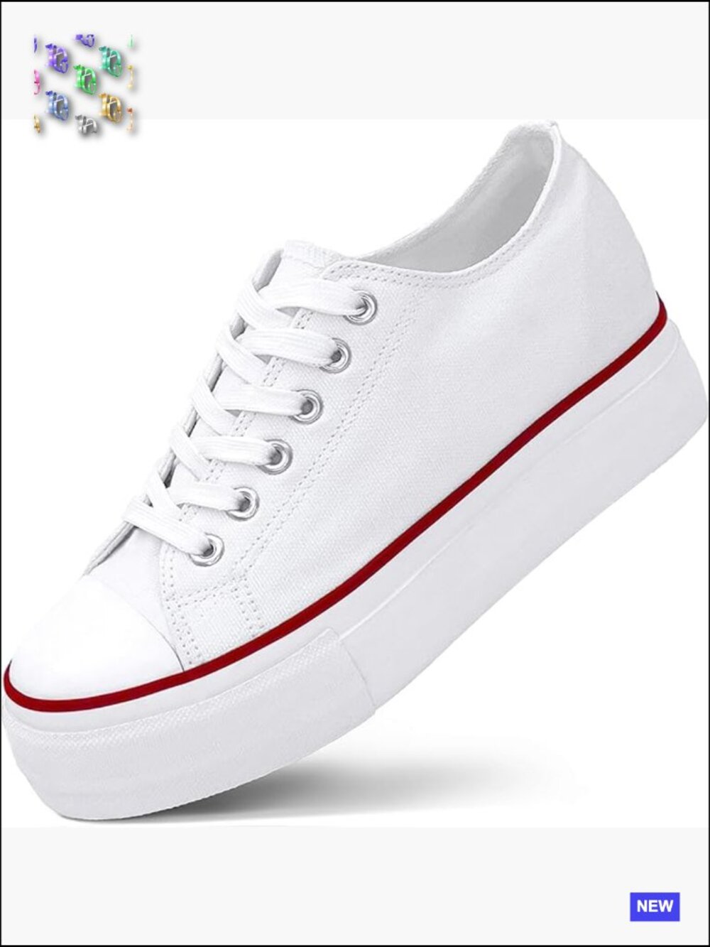 Platform Sneakers with Hidden Wedge Canvas Fashion Casual Comfortable Lace-Up